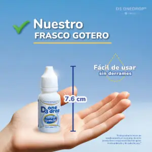 Suplemento D3 ONEDROP en Gotas | Frasco 3 mL | Vitamina D3 (400 UI)  | 114 gotas | Rinde +3 meses | Sin azúcar
