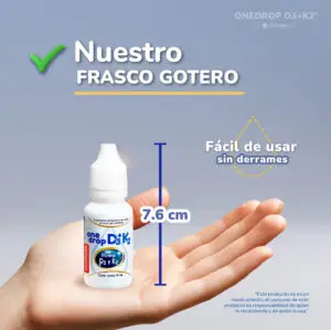 Suplemento ONEDROP D3 + K2  | Frasco de 4 ML | 120 gotas | Sin azúcar