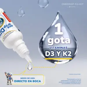 Suplemento ONEDROP D3 + K2  | Frasco de 4 ML | 120 gotas | Sin azúcar