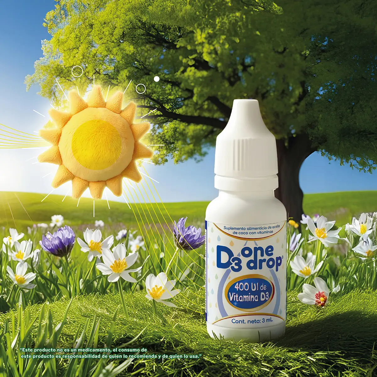 Suplemento D3 ONEDROP en Gotas | Frasco 3 mL | Vitamina D3 (400 UI) | 114 gotas | Rinde +3 meses | Sin azúcar - Imagen 9