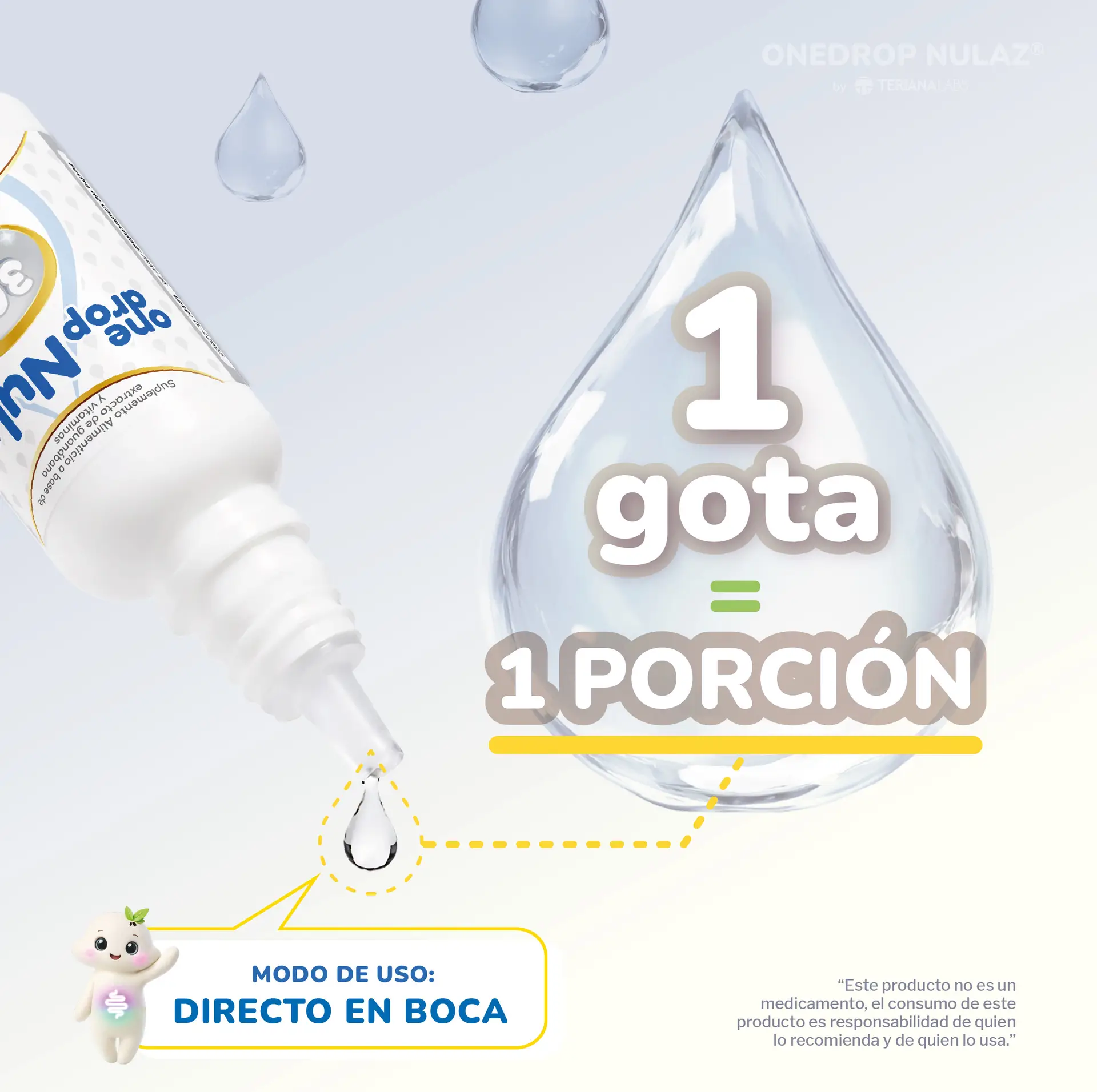 Suplemento ONEDROP NULAZ en gotas con Vitamina C y Enzima Lactasa 1000 ALU | Frasco con 20 mL - Imagen 3